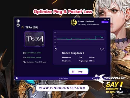 เล่น TERA Online ต้องคู่กับ PingBooster VPN แก้แลค แก้ปิงมุดข้ามโซน