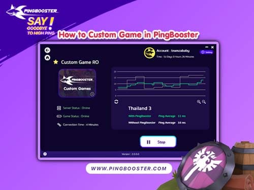 วิธีเพิ่มเกมโดยใช้ Custom Games ในโปรแกรม PingBooster