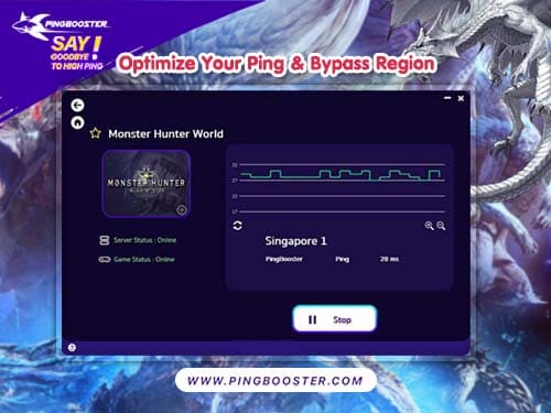 เล่น Monster Hunter World ต้องคู่กับ PingBooster แก้แลค แก้ปิง