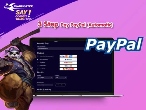 วิธีชำระบัตรเครดิต / เดบิต ผ่าน PayPal  เพื่อชำระคาบริการ PingBooster