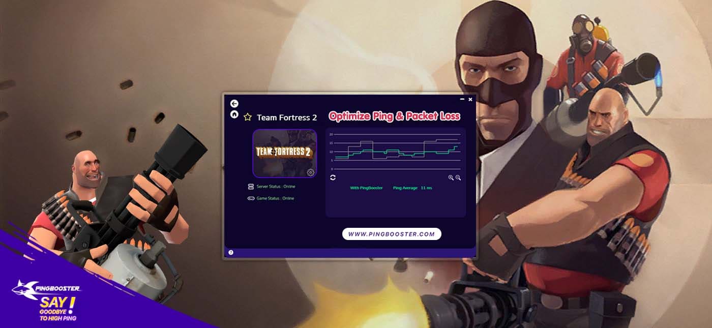 How to Fix Lag Team Fortress 2 Reduce high ping with VPN PingBooster