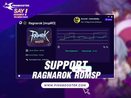 Optimize Ping Ragnarok Online MSPRO with VPN PingBooster