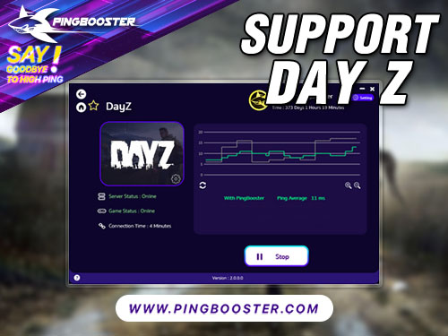 Optimize Ping DayZ on Steam with VPN PingBooster