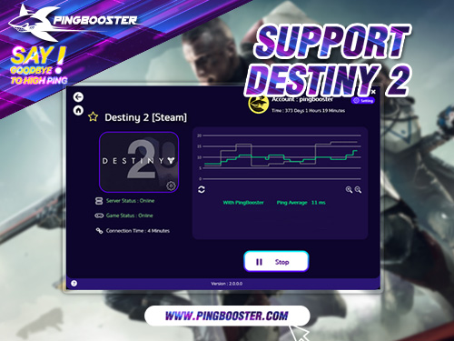 Optimize Ping Destiny 2 with VPN PingBooster