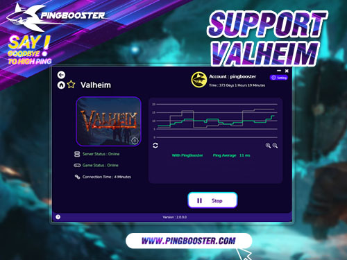 Optimize Ping Valheim with VPN PingBooster