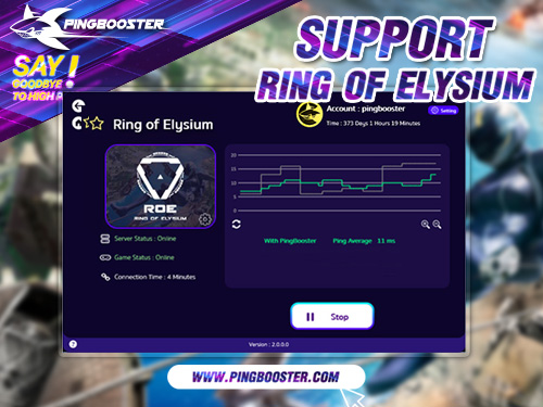 แก้แลค แก้ปิง Ring of Elysium ROE ด้วย PingBooster